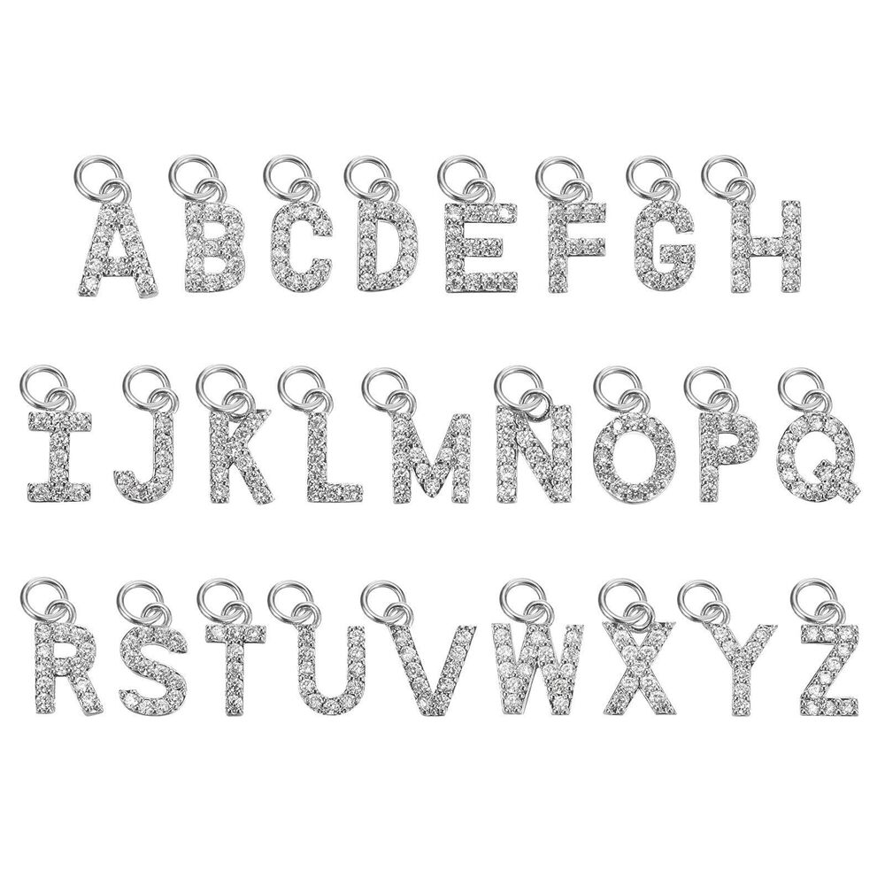 3658 Letter Charm, 26Pcs - Rhinestone Alphabet Charm, A-Z Uppercase Letters